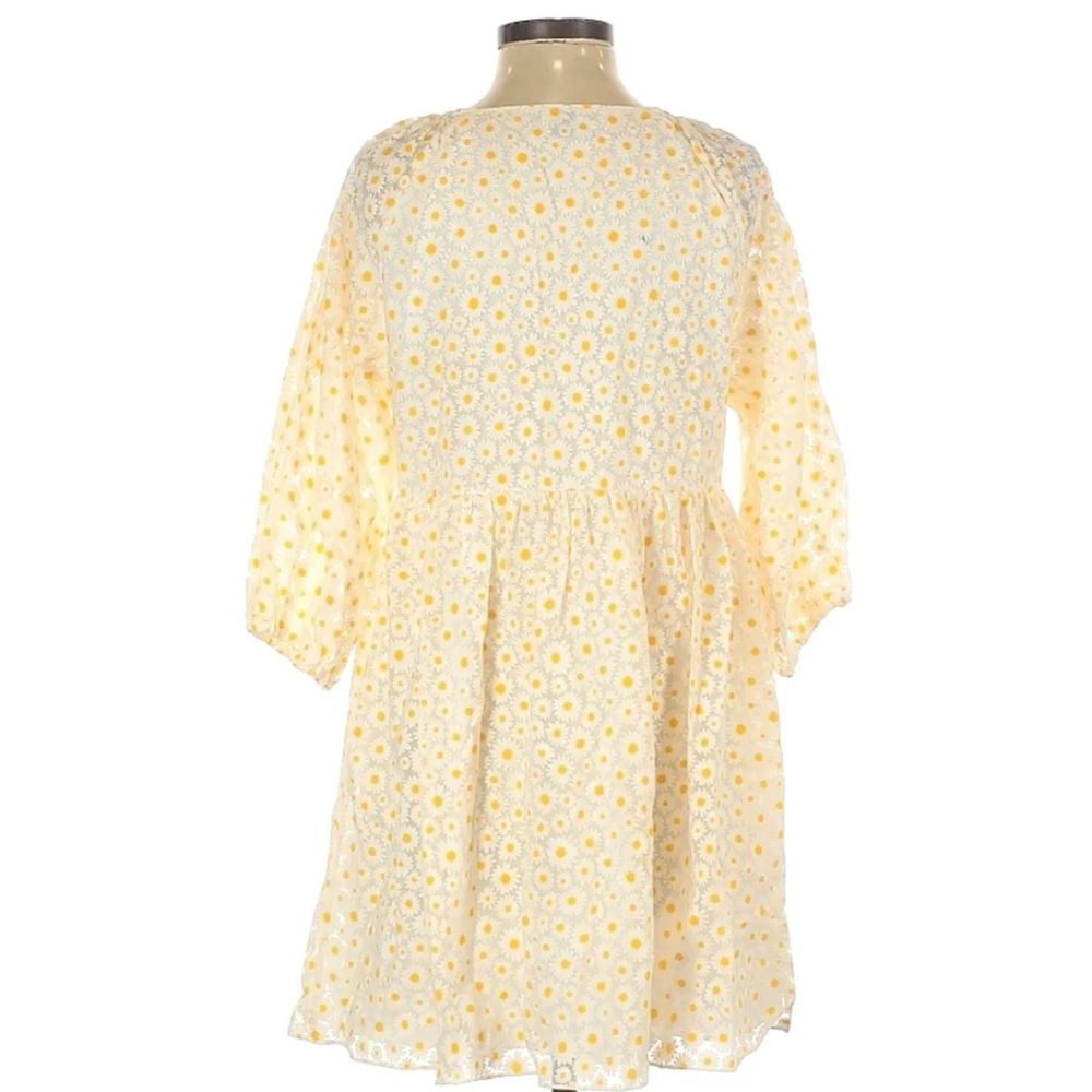 ARITIZA Sunday Best Bonita  Yellow White Daisy Babydoll  Cottagecore Dress S - Picture 5 of 10